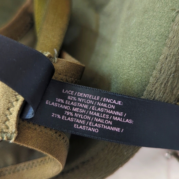 Victoria's Secret Bra Very Sexy Push-Up Pigeonnant Olive Green Lace Bra 36D - Picture 9 of 9